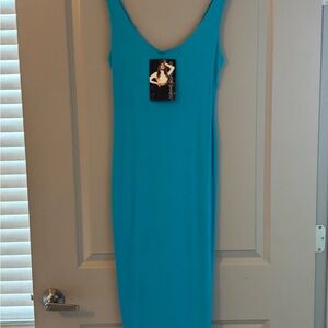 Elegant Blue Sleeveless Dress
